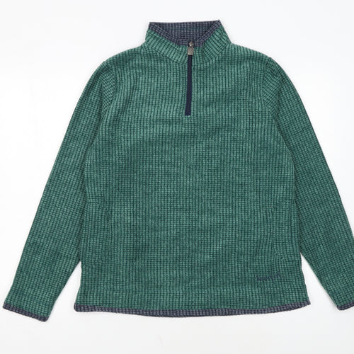 Weird Fish Womens Green 1/4 Zip Pullover Sweatshirt Size 14