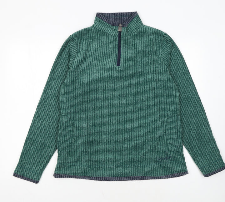 Weird Fish Womens Green 1/4 Zip Pullover Sweatshirt Size 14