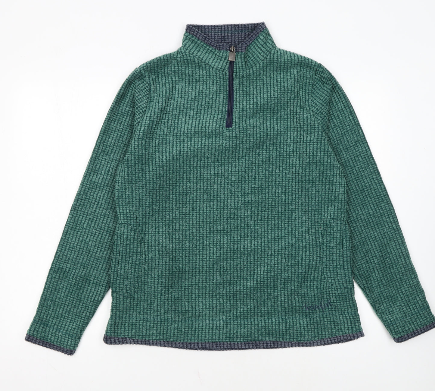 Weird Fish Womens Green 1/4 Zip Pullover Sweatshirt Size 14