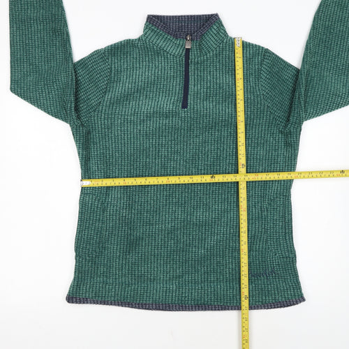 Weird Fish Womens Green 1/4 Zip Pullover Sweatshirt Size 14