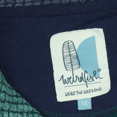 Weird Fish Womens Green 1/4 Zip Pullover Sweatshirt Size 14