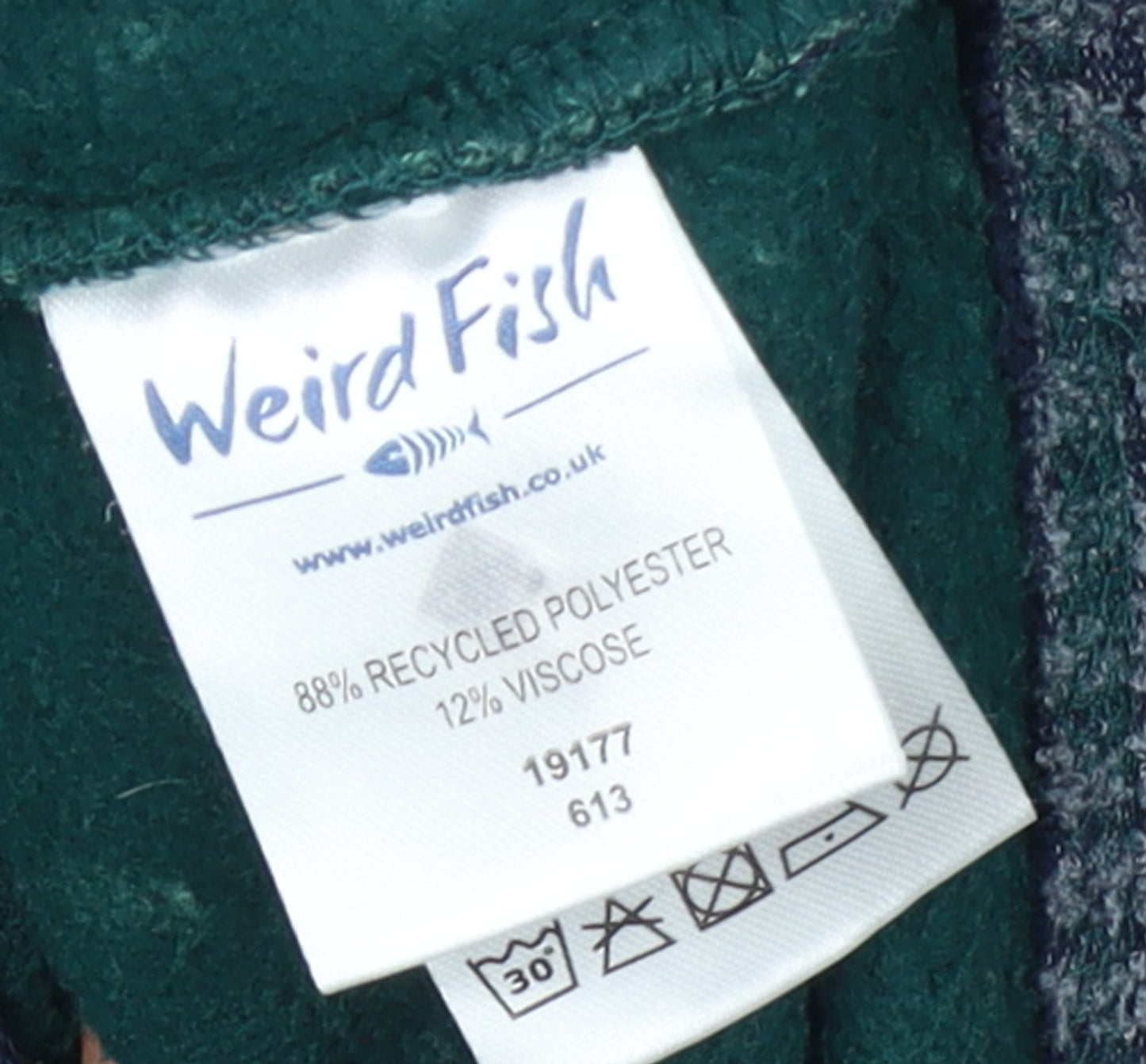 Weird Fish Womens Green 1/4 Zip Pullover Sweatshirt Size 14