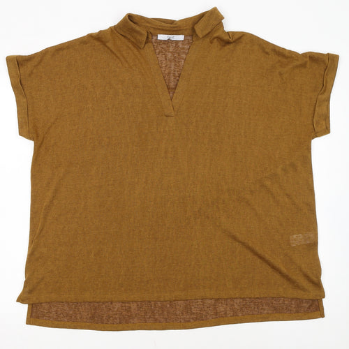 Next Women Brown Size 22 Tunic Blouse Short Sleeve Polyester