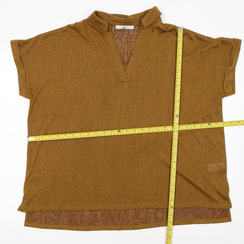 Next Women Brown Size 22 Tunic Blouse Short Sleeve Polyester