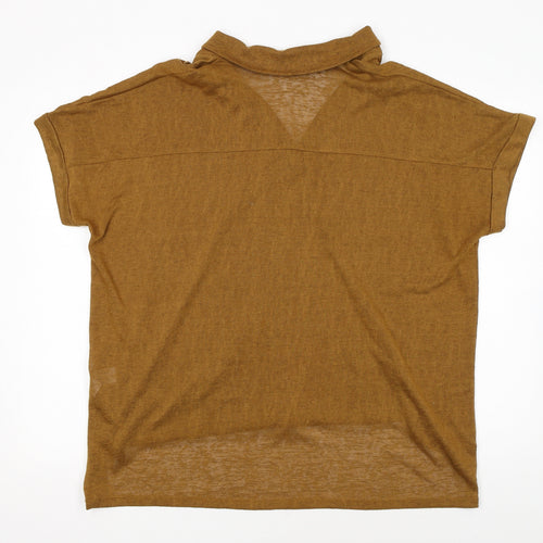 Next Women Brown Size 22 Tunic Blouse Short Sleeve Polyester