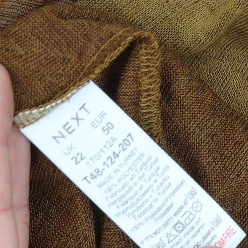 Next Women Brown Size 22 Tunic Blouse Short Sleeve Polyester