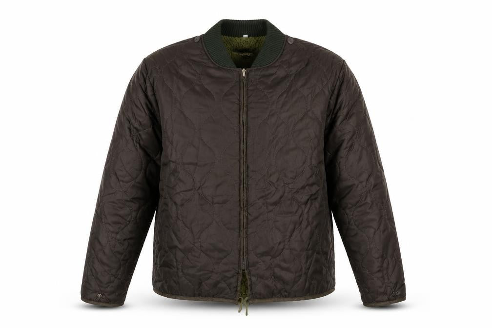 Brandit Men Brown Quilted Bomber Jacket 2XL Polyester Winter Lined