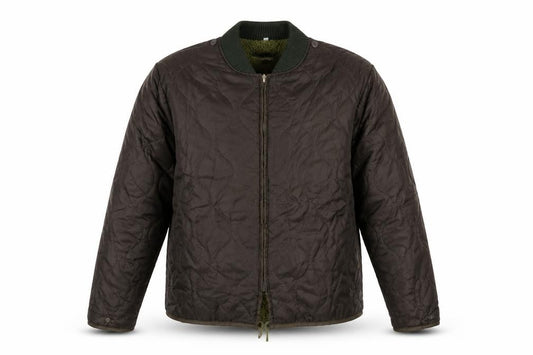 Brandit Men Brown Quilted Bomber Jacket 2XL Polyester Winter Lined