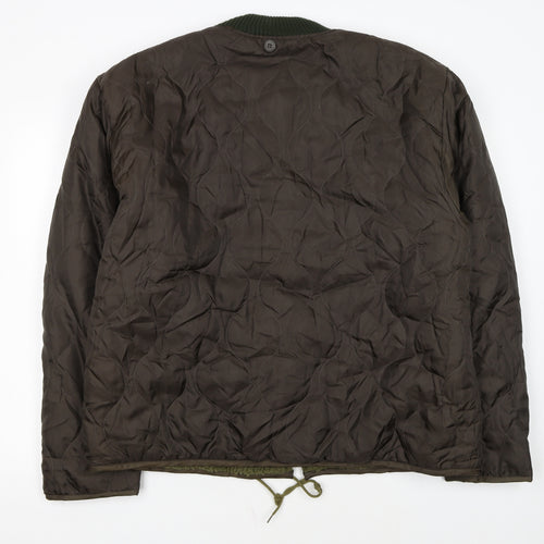 Brandit Men Brown Quilted Bomber Jacket 2XL Polyester Winter Lined
