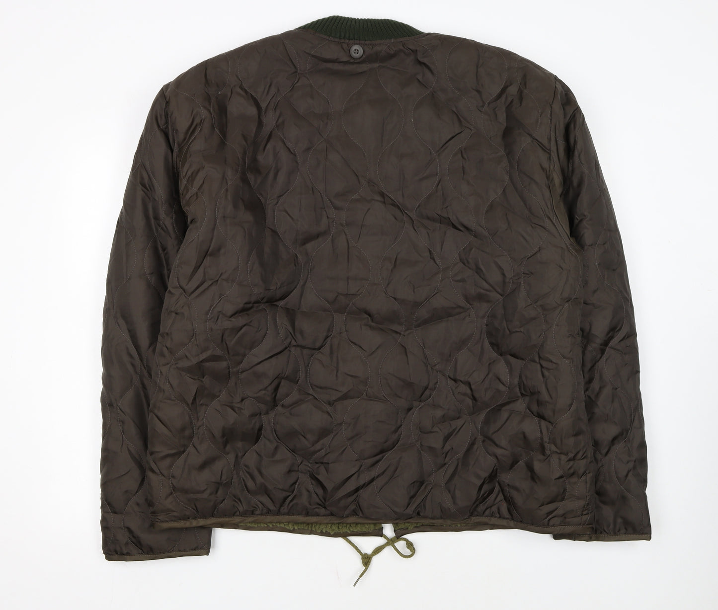 Brandit Men Brown Quilted Bomber Jacket 2XL Polyester Winter Lined
