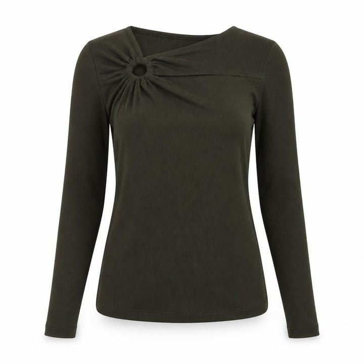 F&F Women's Green Long Sleeve Slim Fit Jersey Top Size 6