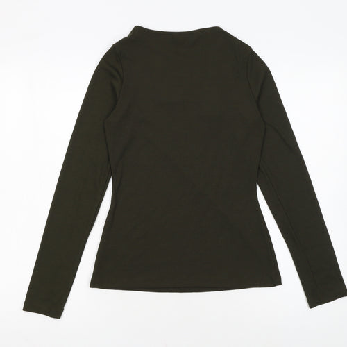 F&F Women's Green Long Sleeve Slim Fit Jersey Top Size 6