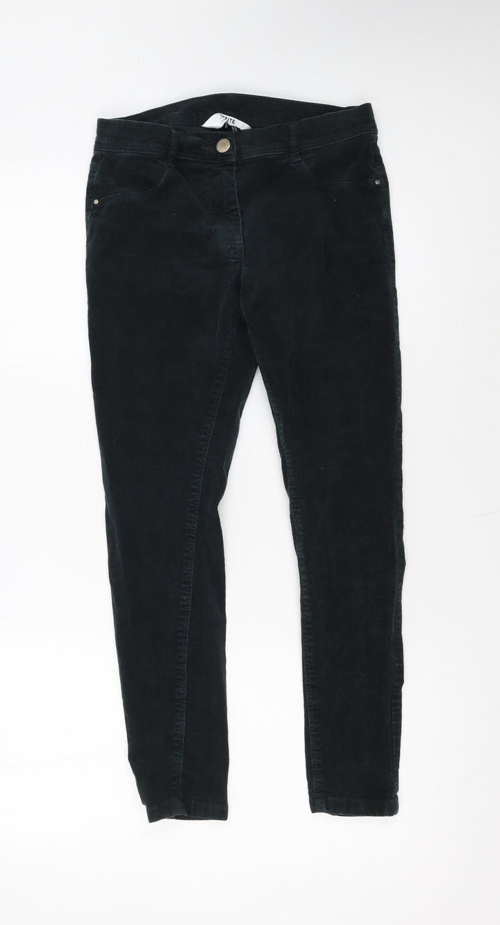 Dorothy Perkins Women Black UK 8 Petite Skinny Corduroy Trousers