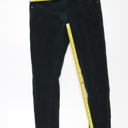 Dorothy Perkins Women Black UK 8 Petite Skinny Corduroy Trousers