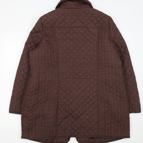 Marks and Spencer Women's Brown Quilted Mid-Length Coat UK 20