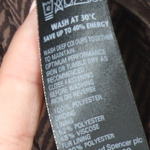 Marks and Spencer Women's Brown Quilted Mid-Length Coat UK 20