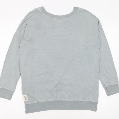 A Postcard from Brighton Womens Grey Silver Heart Pullover Sweatshirt Size S