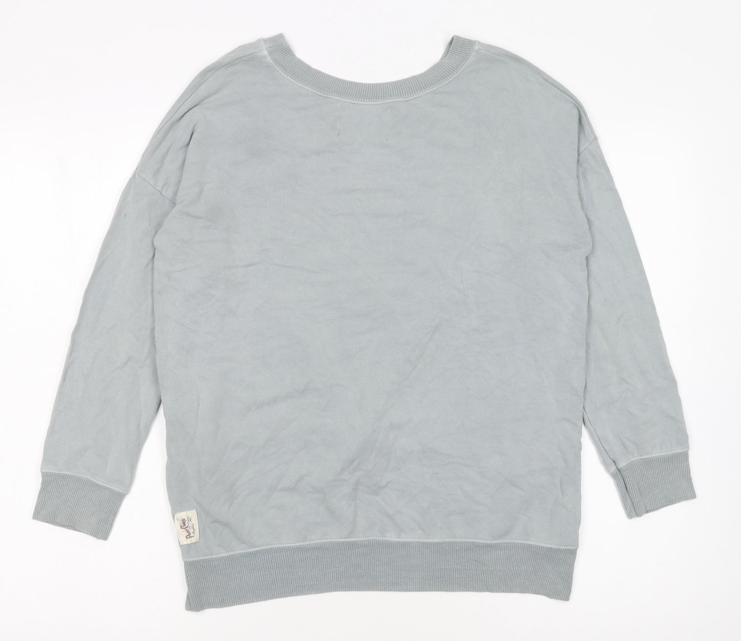 A Postcard from Brighton Womens Grey Silver Heart Pullover Sweatshirt Size S