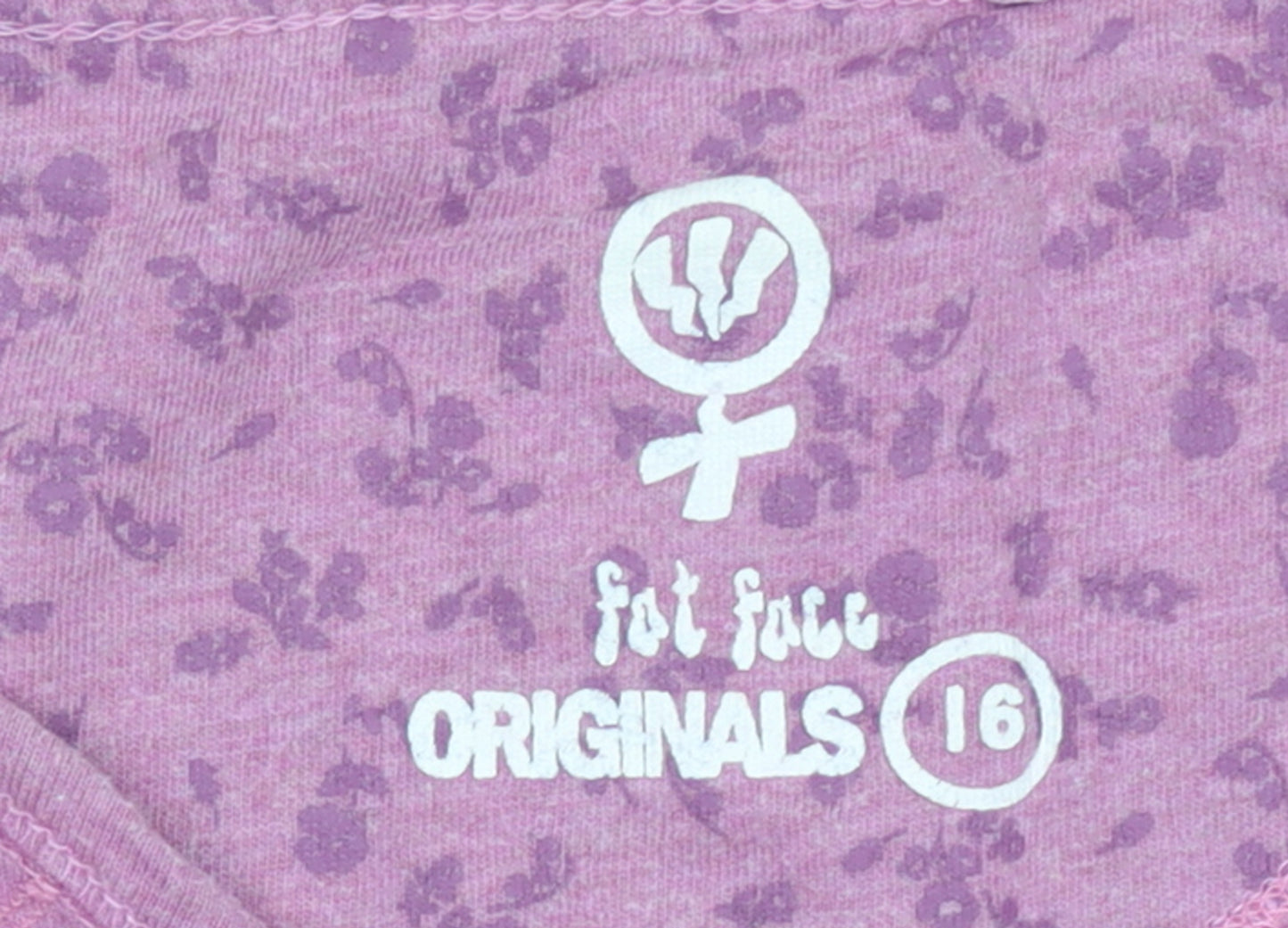 Fat Face Women Pink 3/4 Sleeve V-Neck Cotton T-Shirt Size 16