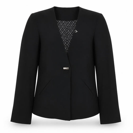 Allen Solly Woman Black Small Slim Fit Single-Breasted Blazer