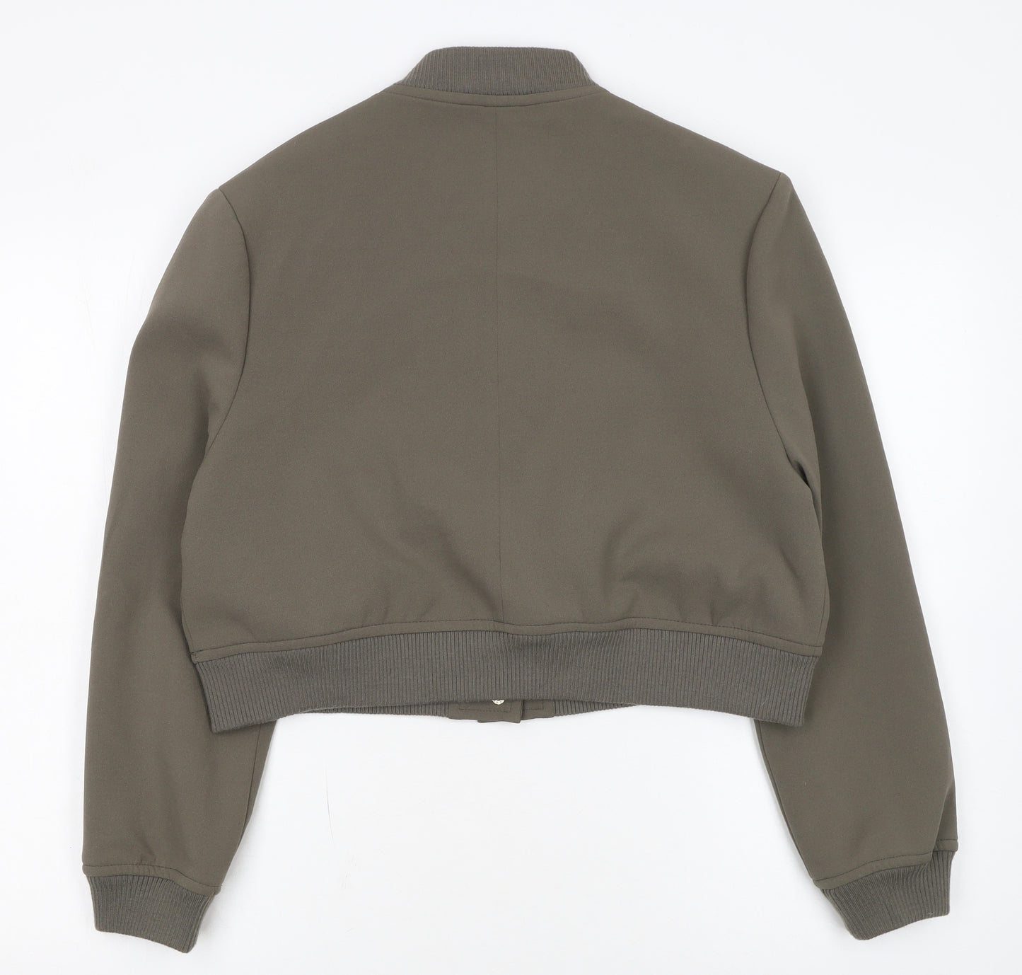 River Island Women Green Cropped Bomber Jacket Size 10