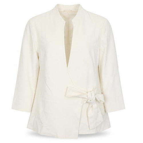 Phase Eight Women Ivory Size 12 Belted Crepe Blazer Jacket