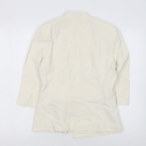 Phase Eight Women Ivory Size 12 Belted Crepe Blazer Jacket