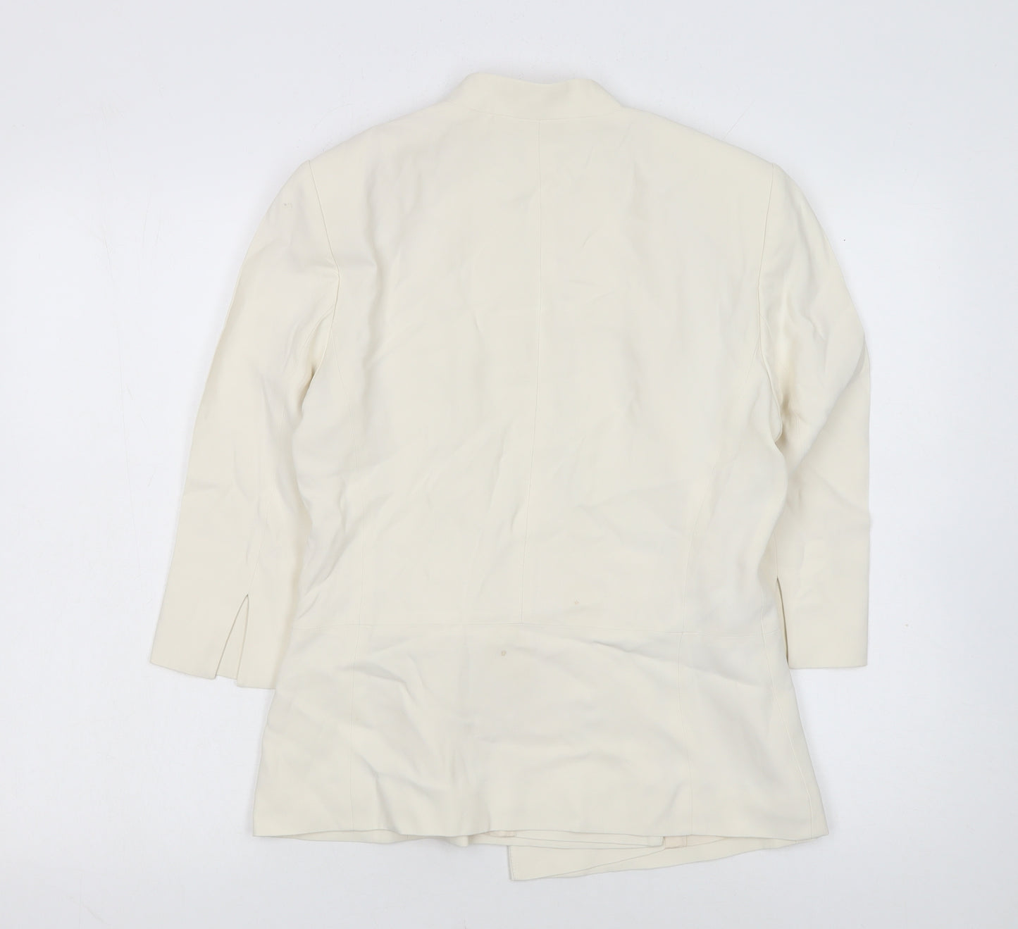 Phase Eight Women Ivory Size 12 Belted Crepe Blazer Jacket