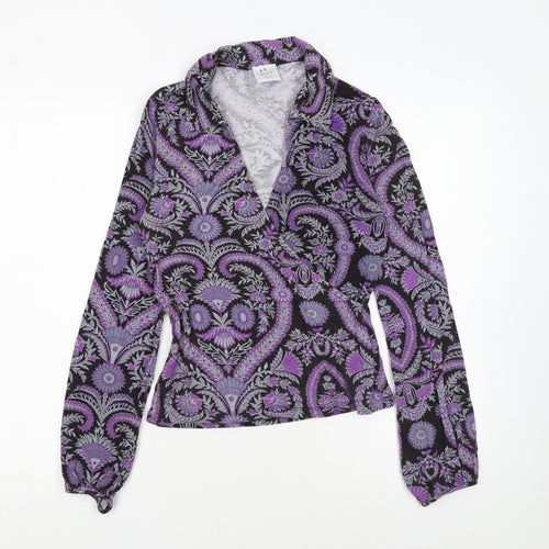 Next Women's Multicoloured Paisley Wrap Blouse UK 8 Viscose Stretch