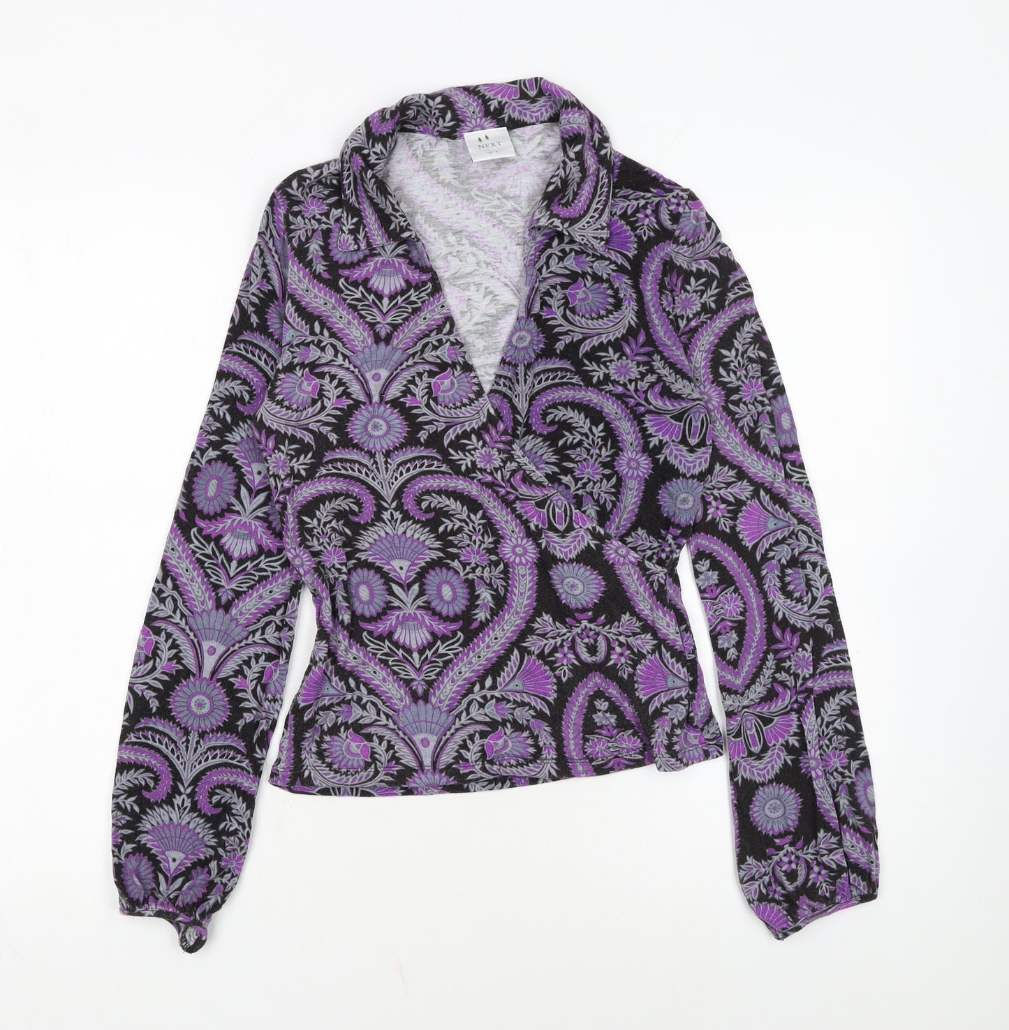 Next Women's Multicoloured Paisley Wrap Blouse UK 8 Viscose Stretch