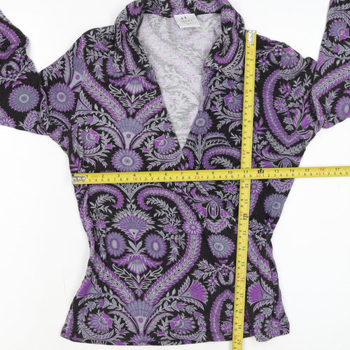 Next Women's Multicoloured Paisley Wrap Blouse UK 8 Viscose Stretch