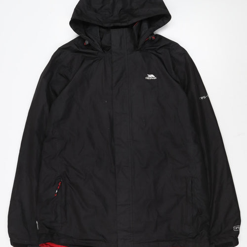 Trespass Men's Black Waterproof Hooded Rain Jacket L