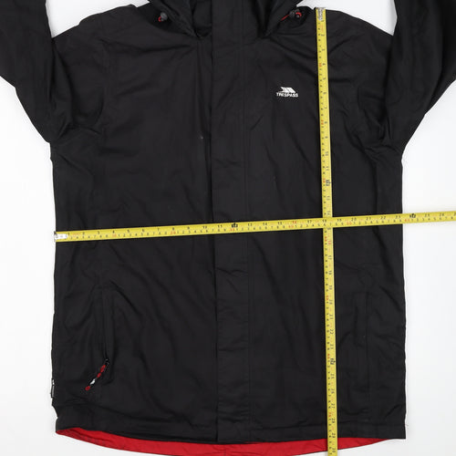 Trespass Men's Black Waterproof Hooded Rain Jacket L