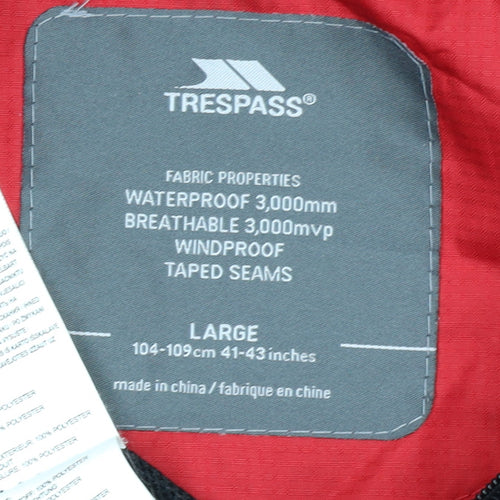 Trespass Men's Black Waterproof Hooded Rain Jacket L