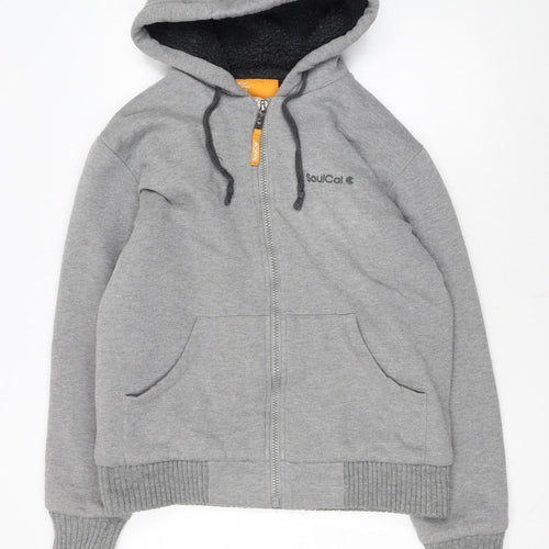 SoulCal Men's Grey Full Zip Hoodie Medium Fleece Lined