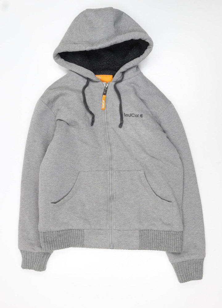 SoulCal Men's Grey Full Zip Hoodie Medium Fleece Lined