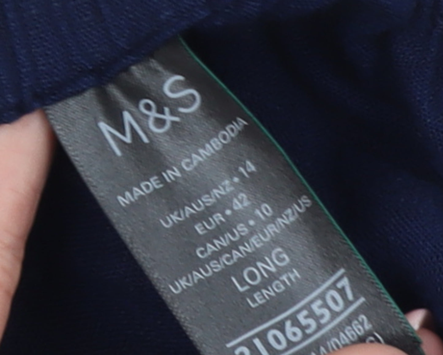 Marks and Spencer Women's Blue Linen Blend Relaxed Tall Trousers Size 14