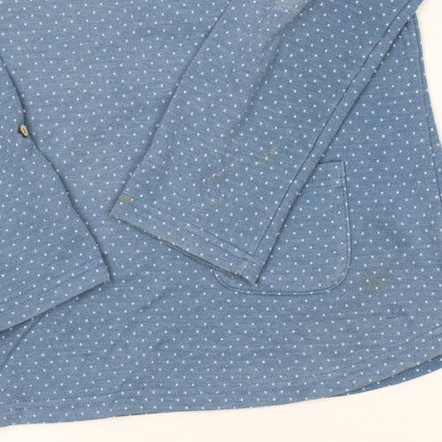 Mantaray Women Blue Polka Dot Tunic Sweatshirt Size 16 Cotton Blend