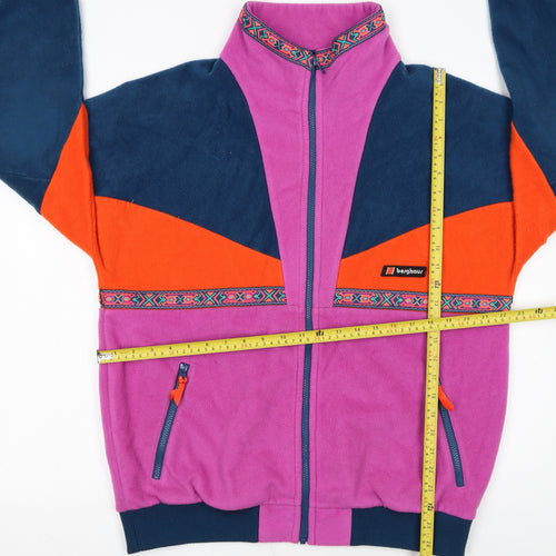 Berghaus Womens Purple Fleece Jacket M Colourblock Full Zip Retro Style