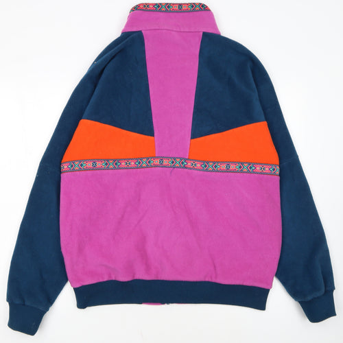 Berghaus Womens Purple Fleece Jacket M Colourblock Full Zip Retro Style