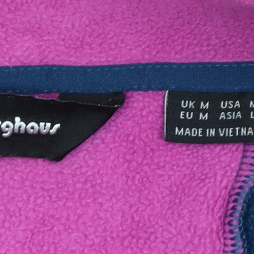 Berghaus Womens Purple Fleece Jacket M Colourblock Full Zip Retro Style