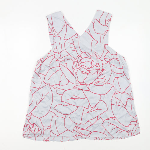 Jigsaw Women's White Floral Viscose Camisole Tank Top Size 14