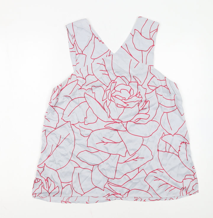 Jigsaw Women's White Floral Viscose Camisole Tank Top Size 14