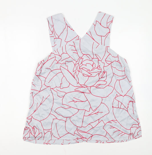 Jigsaw Women's White Floral Viscose Camisole Tank Top Size 14