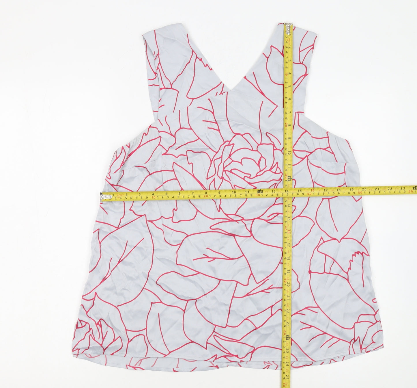 Jigsaw Women's White Floral Viscose Camisole Tank Top Size 14