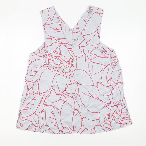 Jigsaw Women's White Floral Viscose Camisole Tank Top Size 14