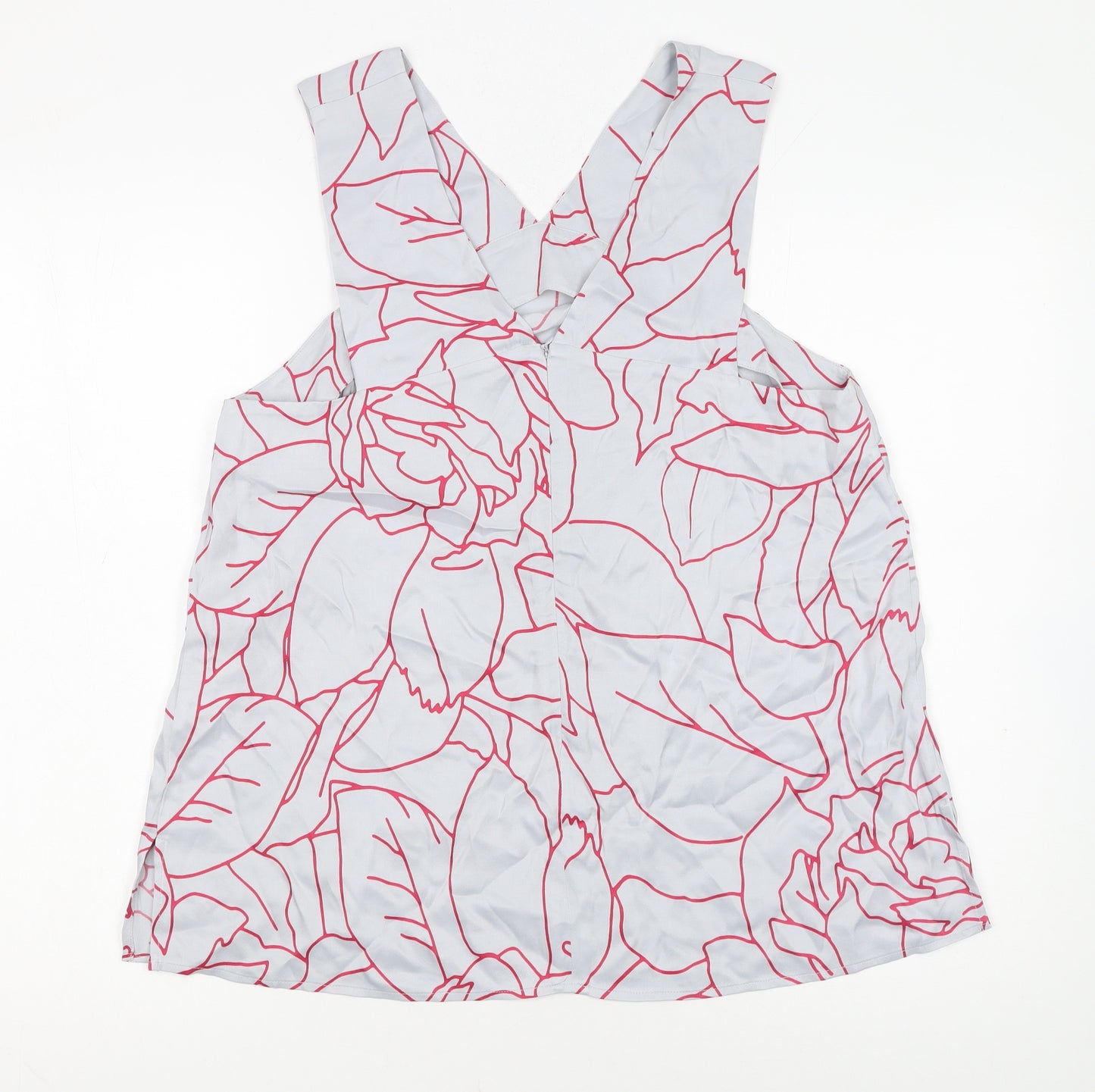 Jigsaw Women's White Floral Viscose Camisole Tank Top Size 14