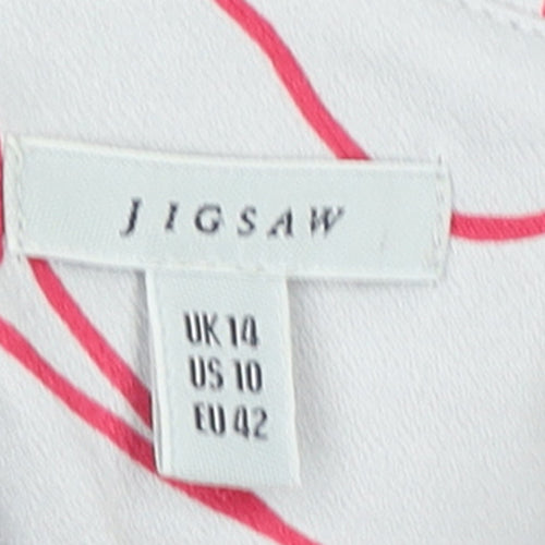 Jigsaw Women's White Floral Viscose Camisole Tank Top Size 14