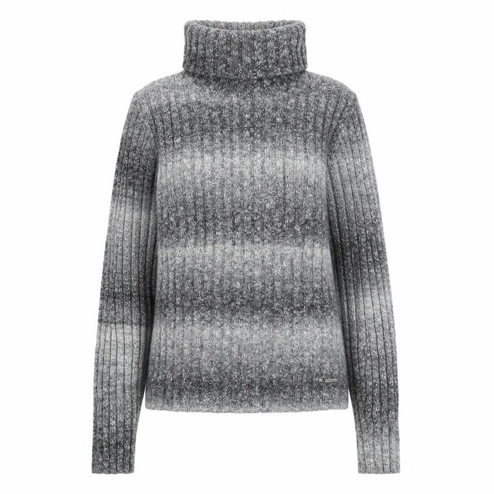 Hollister Women Grey Roll Neck Wool Blend Ribbed Jumper Size S