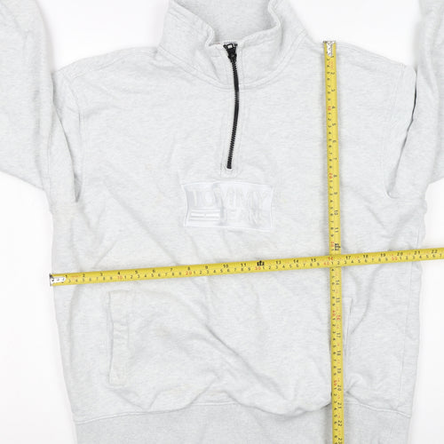 Tommy Jeans Men's Grey XL 1/2 Zip High Neck Sweatshirt